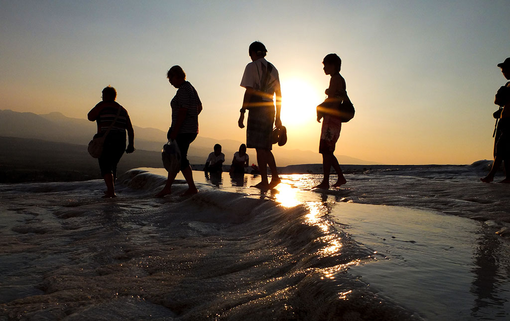 Turistas em Pamukkale